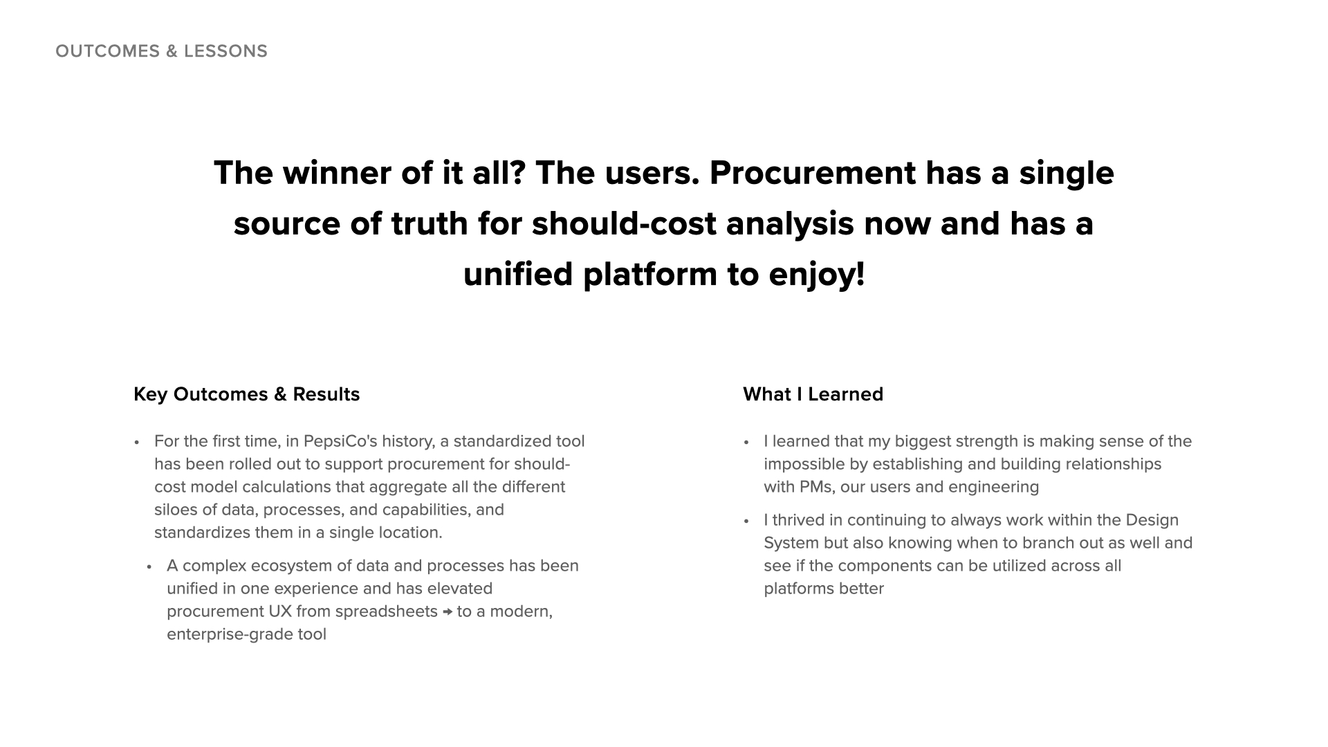 Slide 10: Outcomes & Lessons